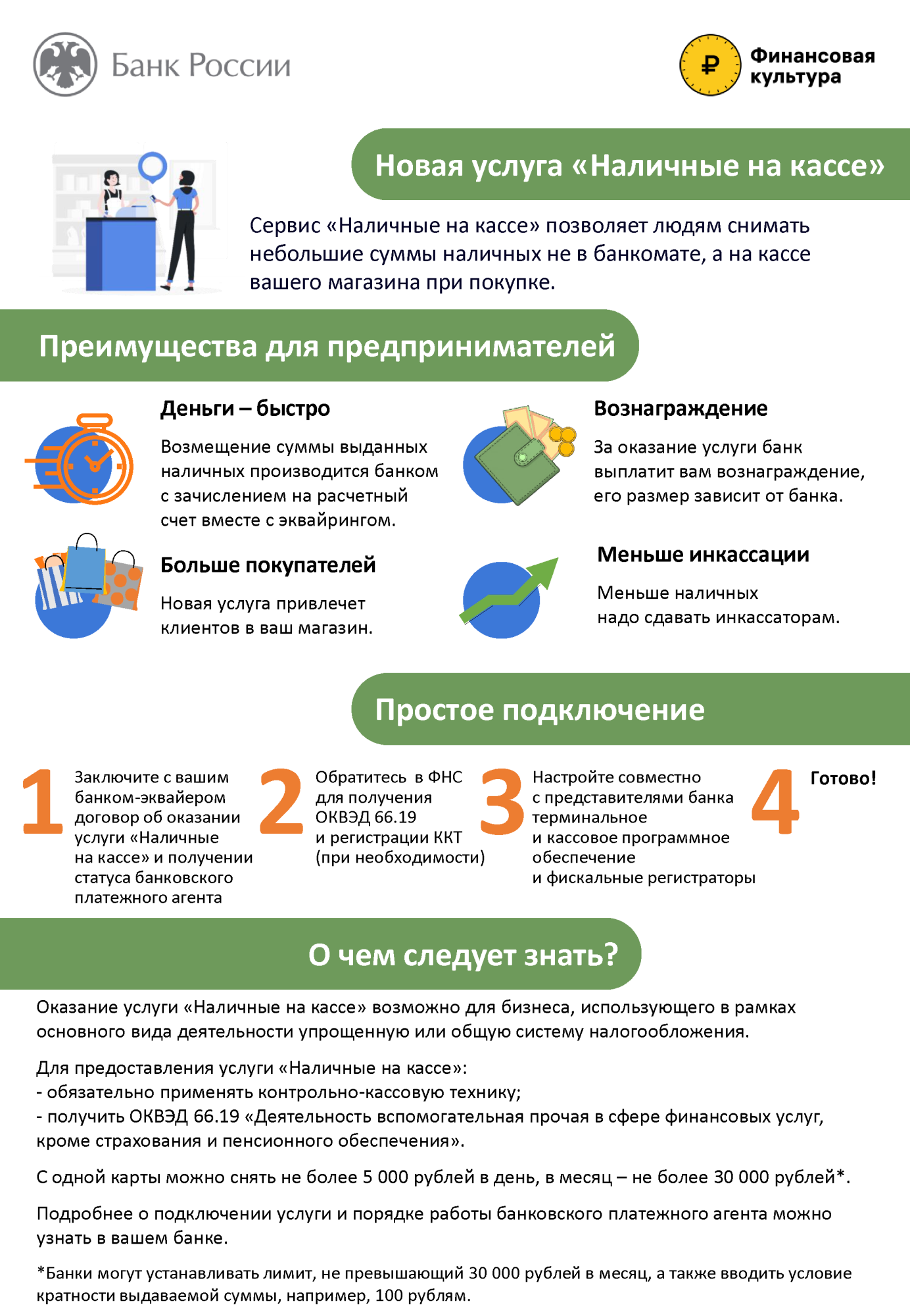 Банк России информирует об услуге "наличные на кассе"