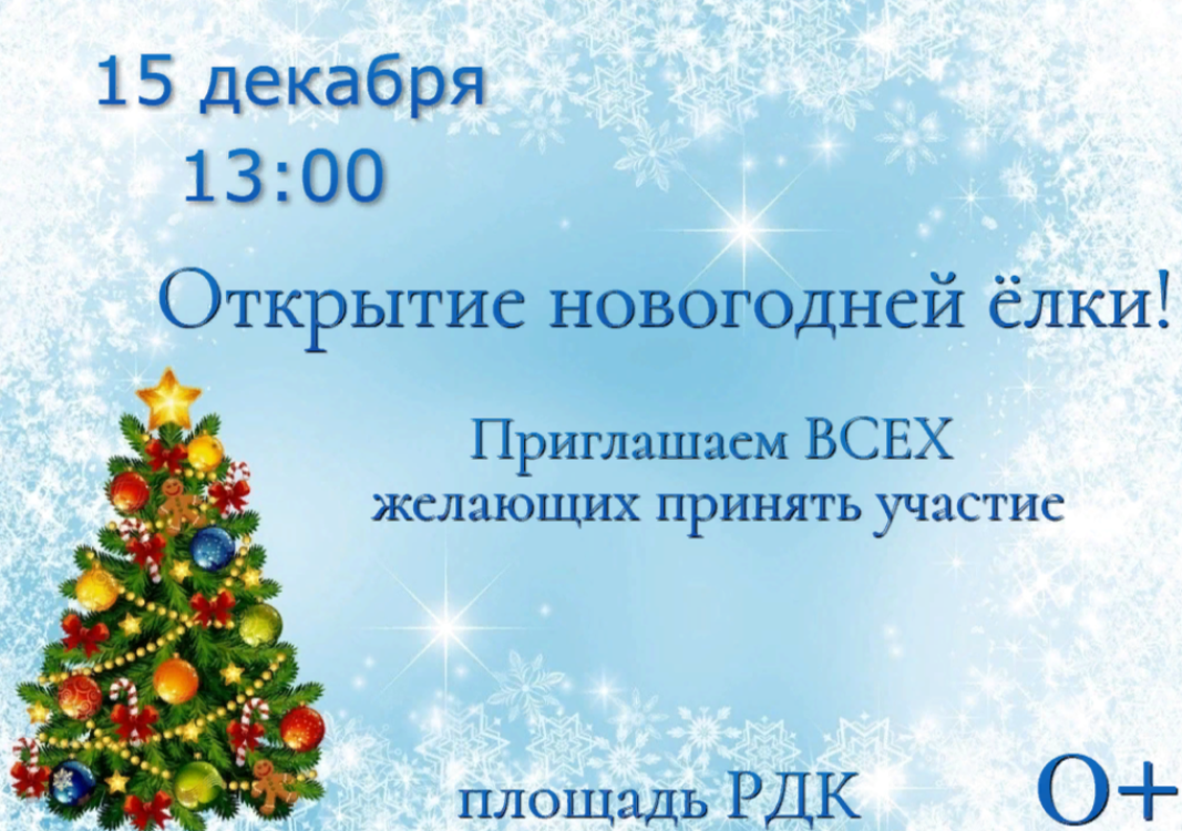 Приглашаем жителей Малосердобинского района на открытие новогодней ёлки!