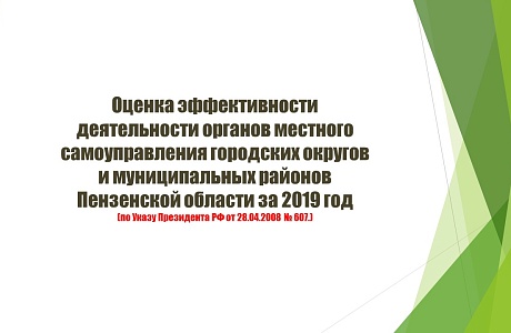 Подведены итоги оценки эффективности деятельности органов местного самоуправления городских округов и муниципальных районов Пензенской области за 2019 год