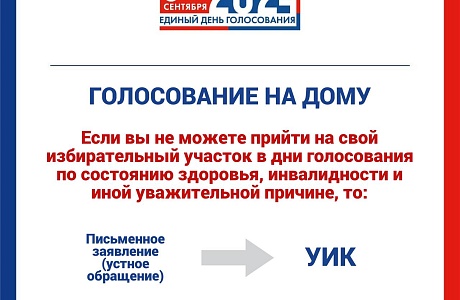 Единый день голосования 8 сентября 2024 года. Голосование на дом