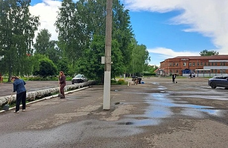 На территории районного Дома культуры состоялся субботник. На территории районного Дома культуры состоялся субботник.