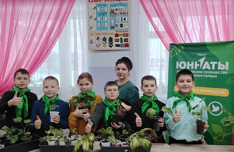 В  объединении "Юный эколог"  увлекательный процесс посадки и укоренения растений
