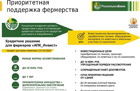 Приоритетная поддержка фермерства РоссельхозБанком Приоритетная поддержка фермерства РоссельхозБанком